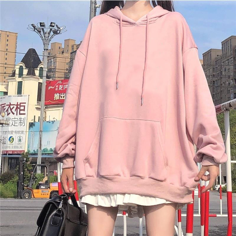 Áo Hoodie Dáng Rộng In Họa Tiết Hoạt Hình Xinh Xắn Theo Phong Cách Nhật Bản