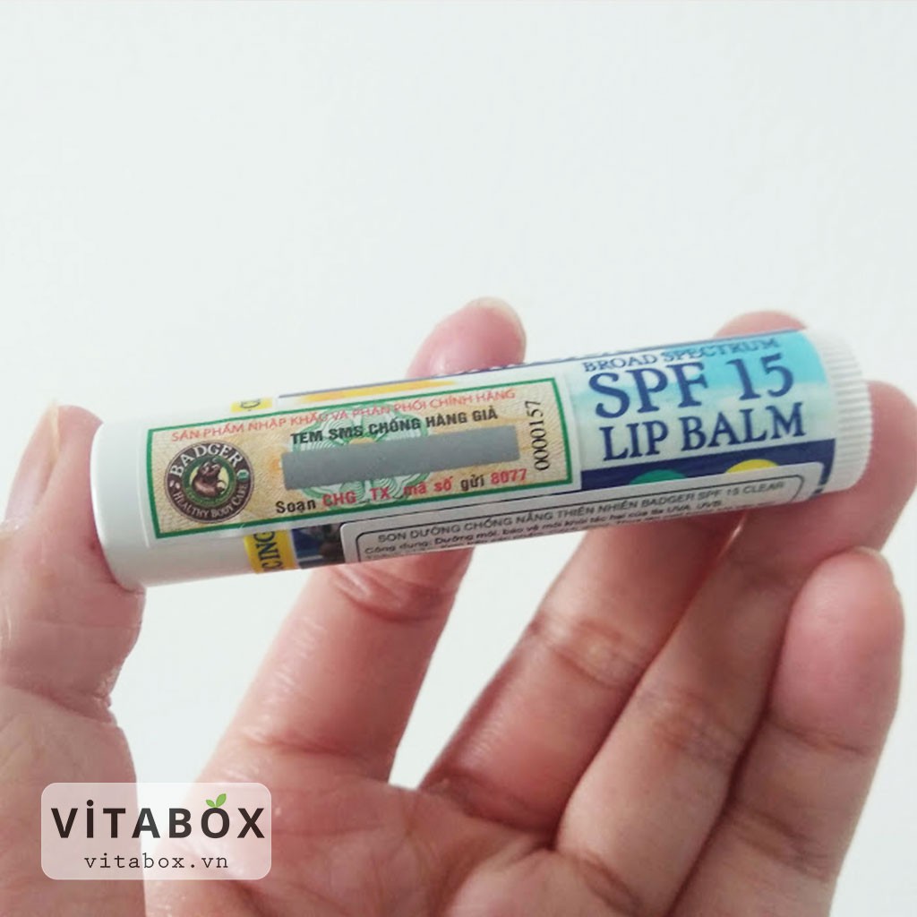 [Chính Hãng] Son Dưỡng Hữu Cơ Chống Nắng SPF 15 BADGER - Sunscreen Lip Balm - 4.2gr | BigBuy360 - bigbuy360.vn