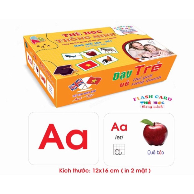 [G03] Bộ Thẻ Học Thông Minh 16 Chủ Đề loại to song ngữ tiếng Anh loại chuẩn Glenn Doman Flashcard S020