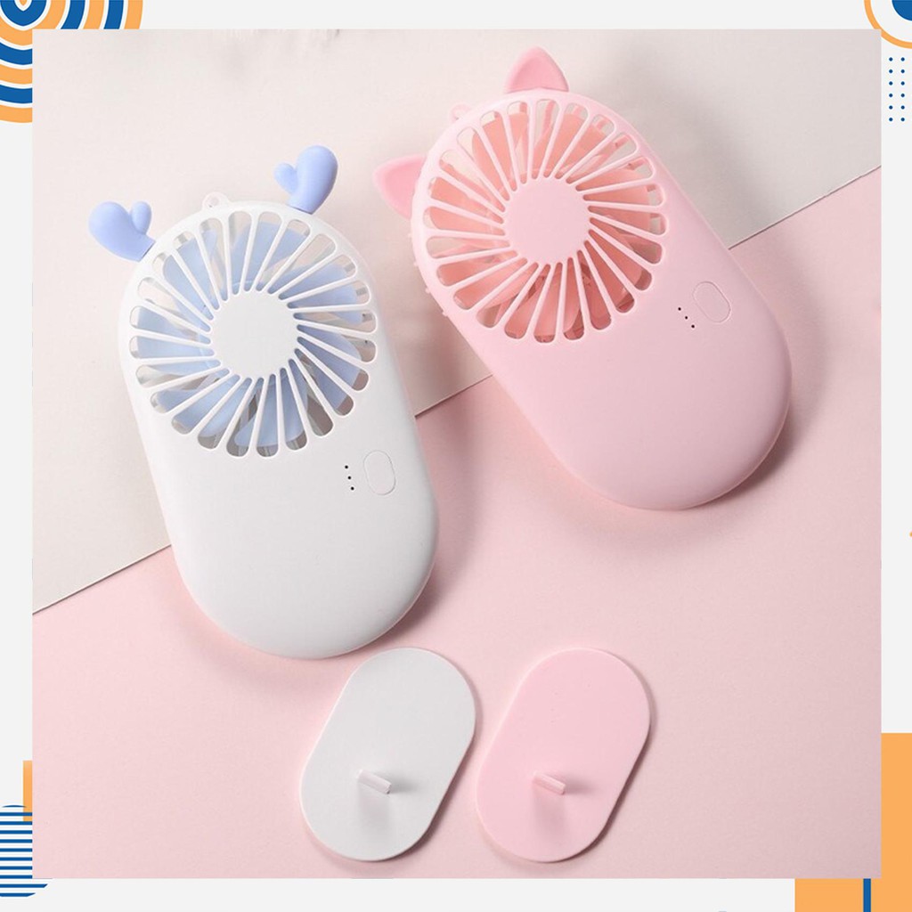 (ĐƯỢC CHỌN MÀU) Quạt Cầm Tay Mini Pocket Fan siêu dễ thương có chân đỡ