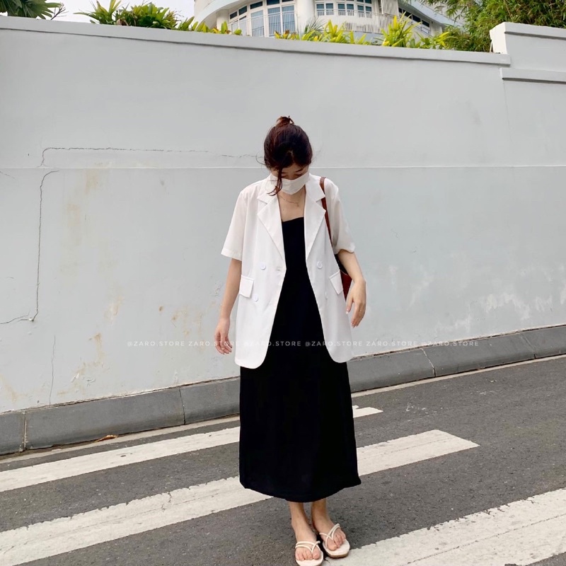 Áo blazer ngắn tay cúc sau | BigBuy360 - bigbuy360.vn