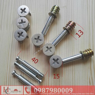 Bộ ốc liên kết cam ốc cấy ren 6x40mm (bộ) túi 100 cái