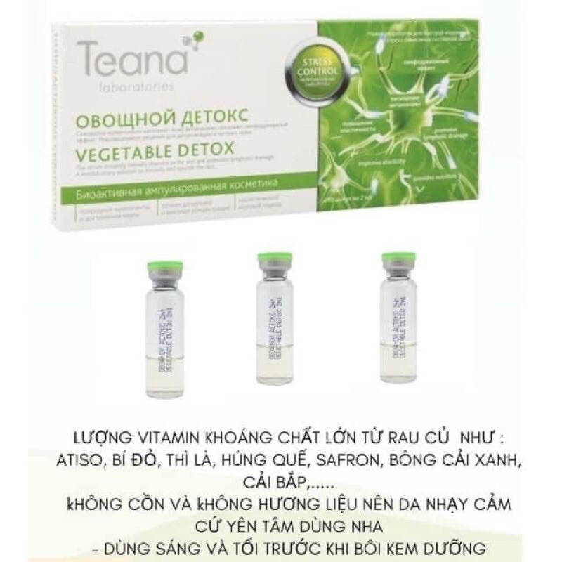 Thanh Lý Serum Teana Vegetable Detox thải độc sâu  cho da chiết xuất rau củ 20ml