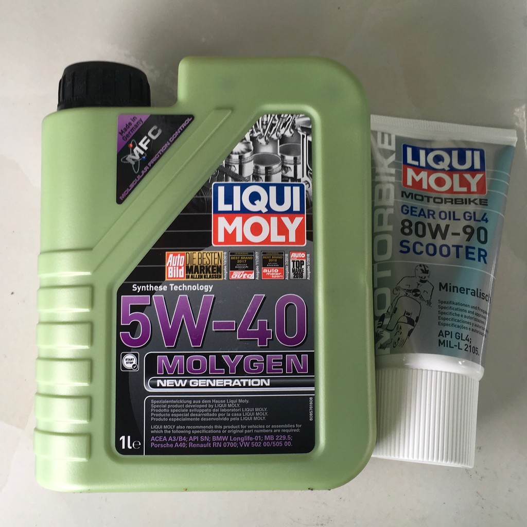 Nhớt Liqui moly gen 5w40 cho xe tay ga + Nhớt Lap Liqui