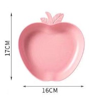 Set 5 Đĩa Nhựa Hình Quả Táo 15cm Đựng Thức Ăn Tráng Miệng