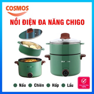 Nồi Điện Đa Năng Chigo Chính Hãng Chống Dính Cao Cấp | Nồi Lẩu Điện Đa Năng Gia Đình Bảo Hành 12 Tháng