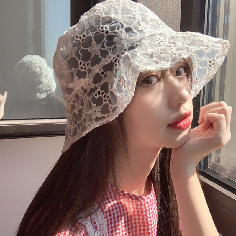 Mũ tai bèo phối ren dễ thương dành cho nữ