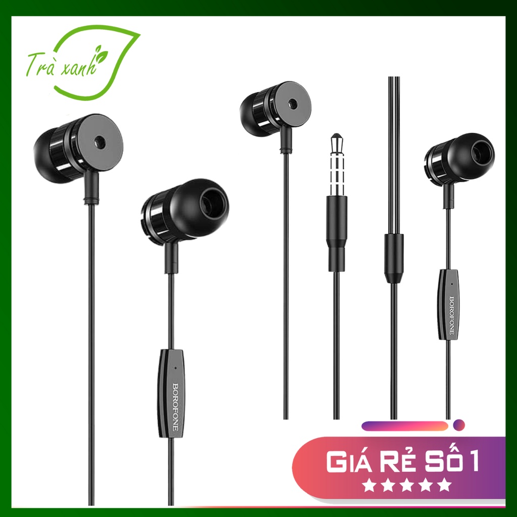 Tai nghe nhét tai chống ồn, nghe hay có mic đàm thoại, dây dài 1.2m - Traxanhshop95