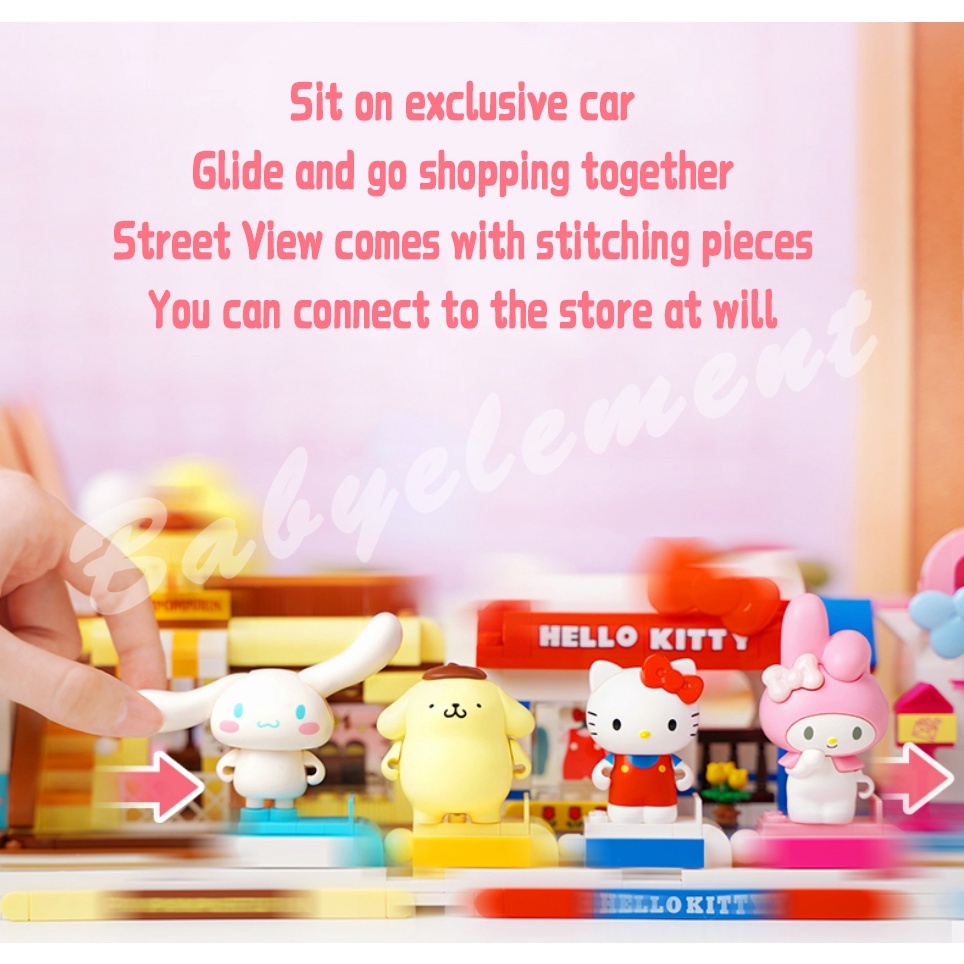 Sanrio Đồ Chơi Lắp Ráp Đồ trang trí Ngôi Nhà Kem Melody DIY