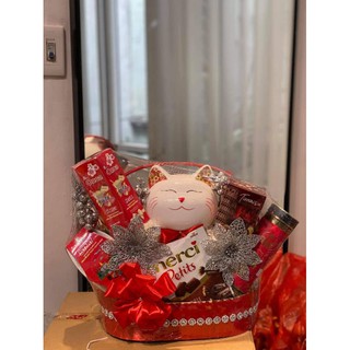 Set giỏ quà tết 2021 mèo thần tài mang may mắn_không kèm nơ_ORDER
