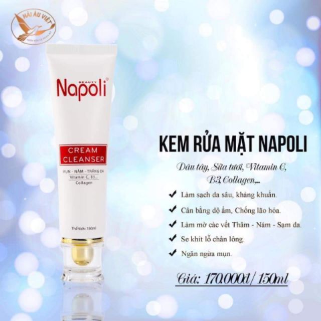 Combo dưỡng trắng da - noãn kem face sữa rửa mặt hải âu việt