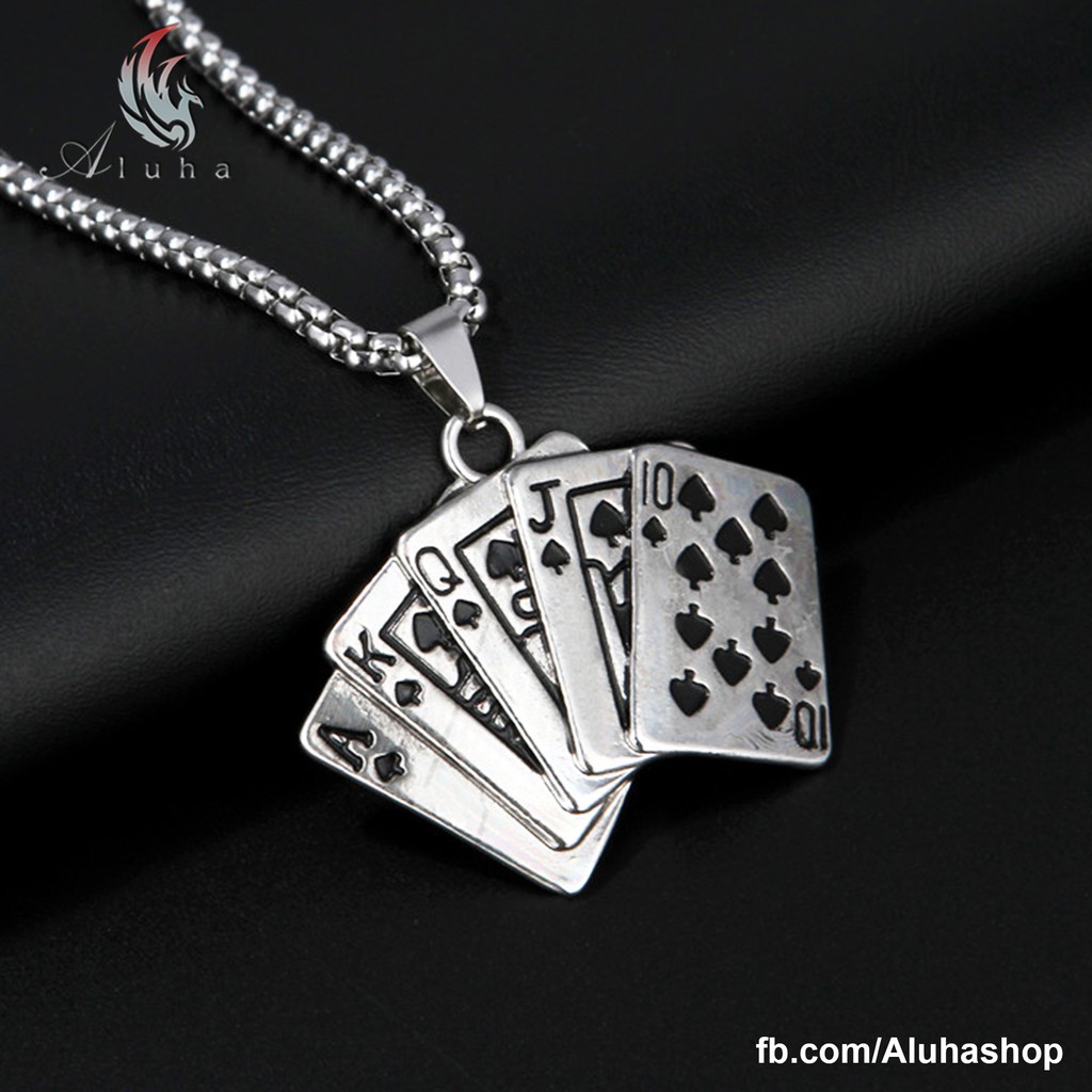 Dây chuyền Titan Sảnh bài Tây bao thắng mọi Casino - NL064 - Aluha