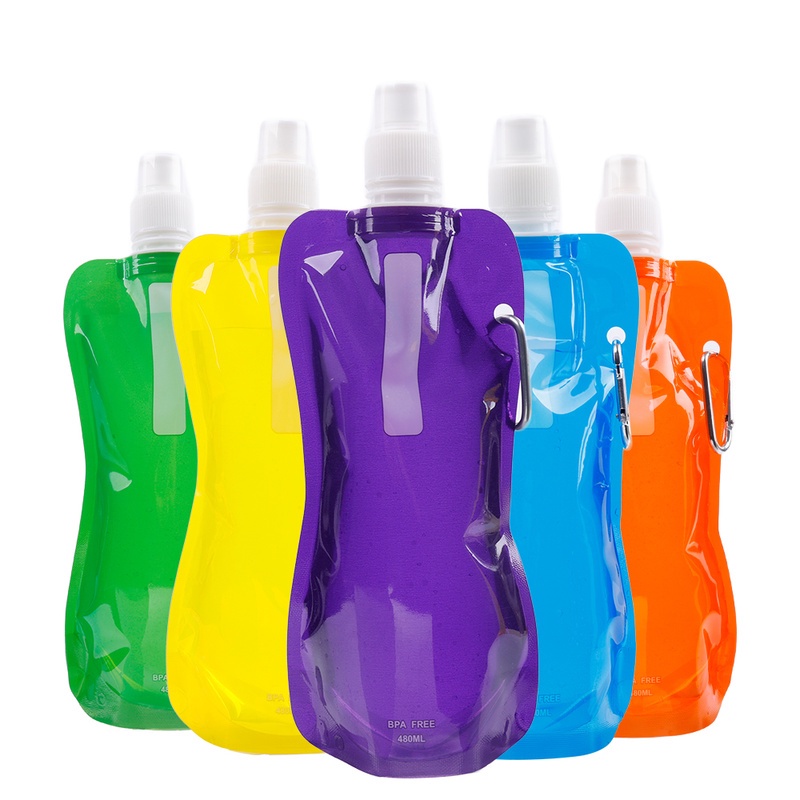 【Random Color】chai Đựng Nước Thể Tích 480ml Có Móc Treo Tiện Dụng Khi Đi Du Lịch/Leo Núi/Cắm Trại Ngoài Trời