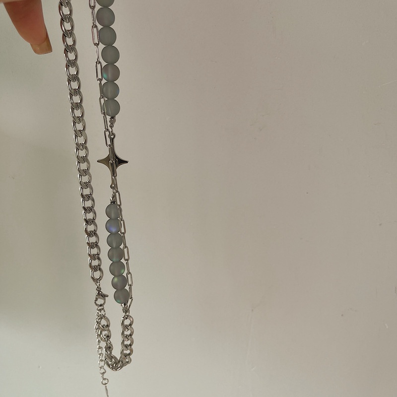 Vòng cổ chuỗi hạt thay đổi màu sắc phong cách cổ điển thời trang