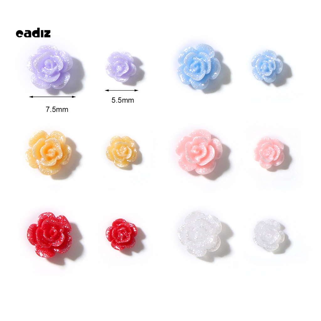 [Hàng mới về] Set bông hoa trắng trang trí móng lấp lánh hiệu ứng 3d không phai cho nữ