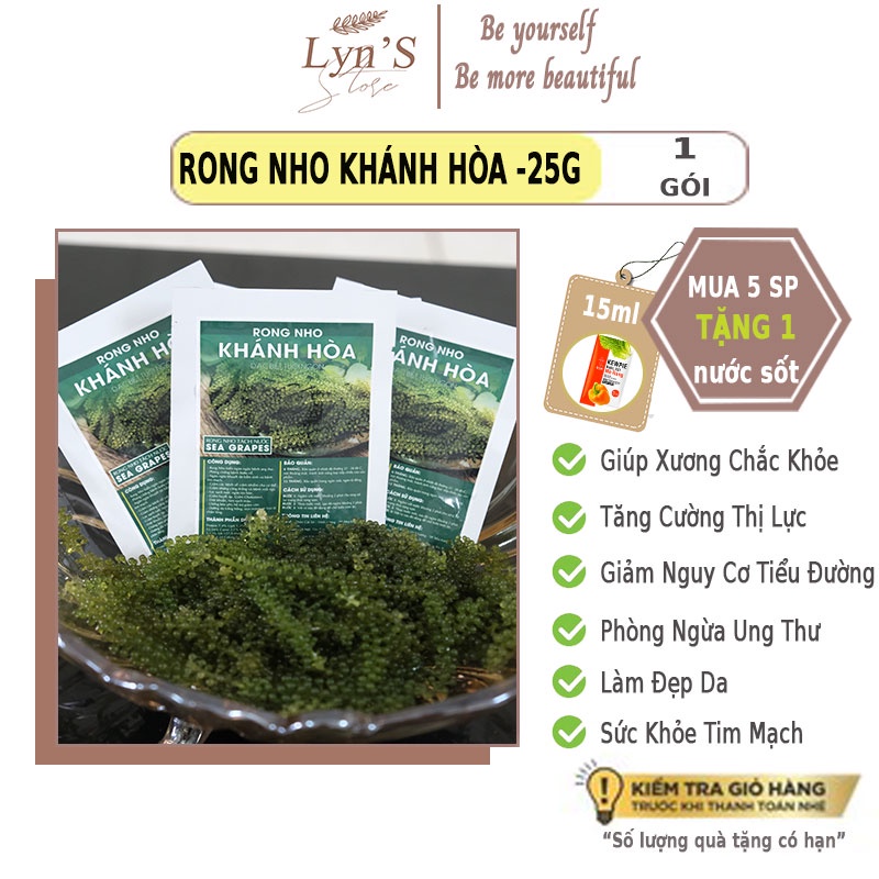 Rong nho tách nước Khánh Hòa  💝 𝑭𝑹𝑬𝑬𝑺𝑯𝑰𝑷 💝 rong nho, công nghệ tách nước chuẩn công nghệ Nhật - túi zipper 25g
