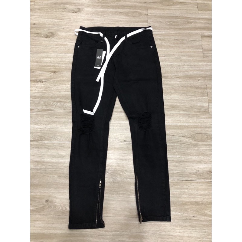 Quần Jean Đen Rách Gối Có Khóa Zip | BigBuy360 - bigbuy360.vn