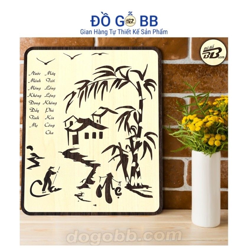 Tranh Gỗ Treo Tường Dân Gian Decor Slogan Đạo Lý Sống Về Tình Ngĩa Cha Mẹ Tạo Động Lực Truyền Cảm Hứng - Đồ Gỗ BB