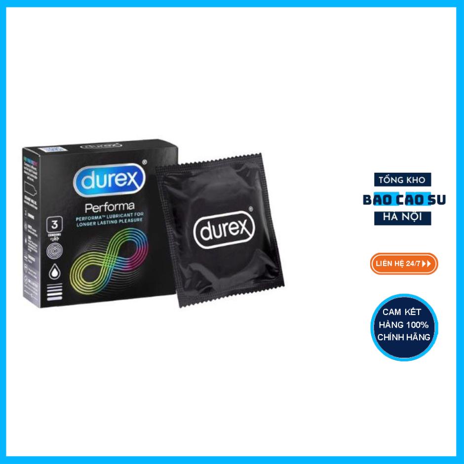 Bao cao su Durex Performa  chống xuất tinh sớm Hộp 3 cái bcs kéo dài thời gian