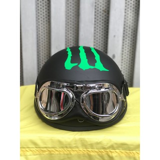 Mũ bảo hiểm 1/2 MONSTER+KÍNH PHI CÔNG+CHONG CHÓNG