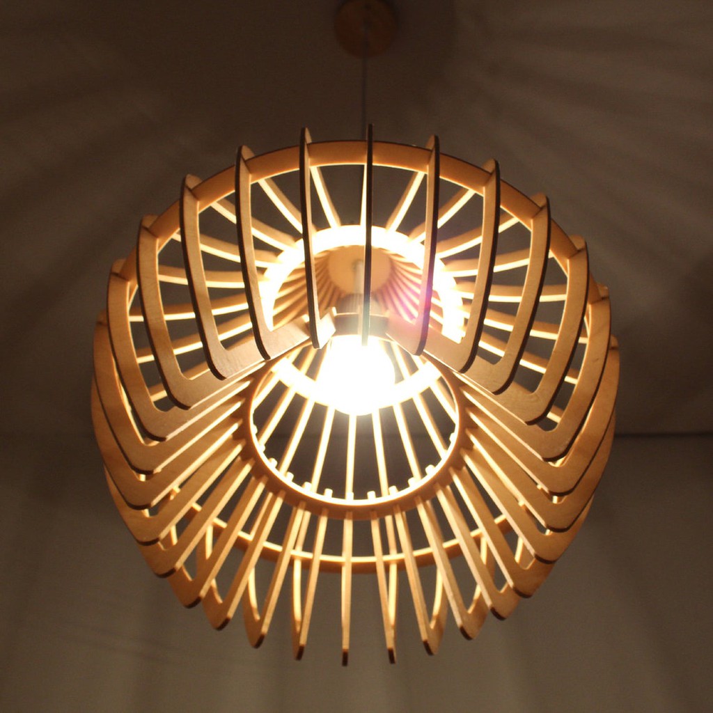 Đèn gỗ trang trí , đèn trang trí, đèn thả trần, đèn decor phòng ngủ bằng gỗ cao cấp LP0861 (Màu Gỗ)