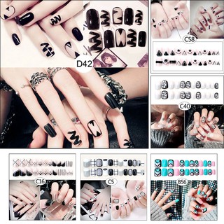 Bộ 24 móng tay giả trang trí sẵn họa tiết 3D độc đáo