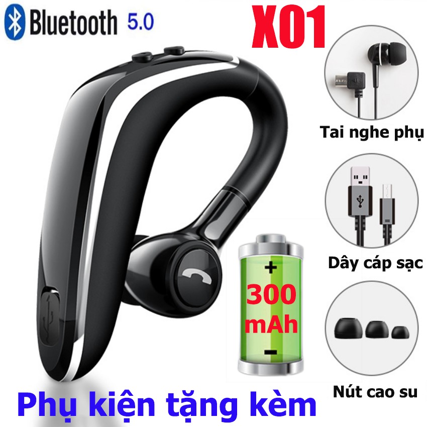 Tai nghe bluetooth bass cực mạnh X01 - Hàng nhập, Tặng tai nghe phụ