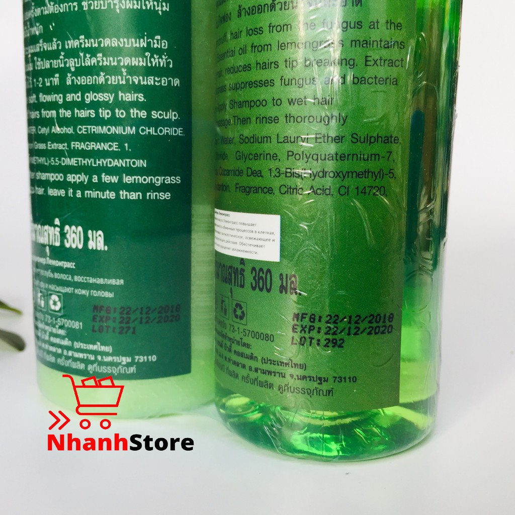 DẦU GỘI VÀ XẢ TINH DẦU SẢ CHANH LEMONGRASS 360ml