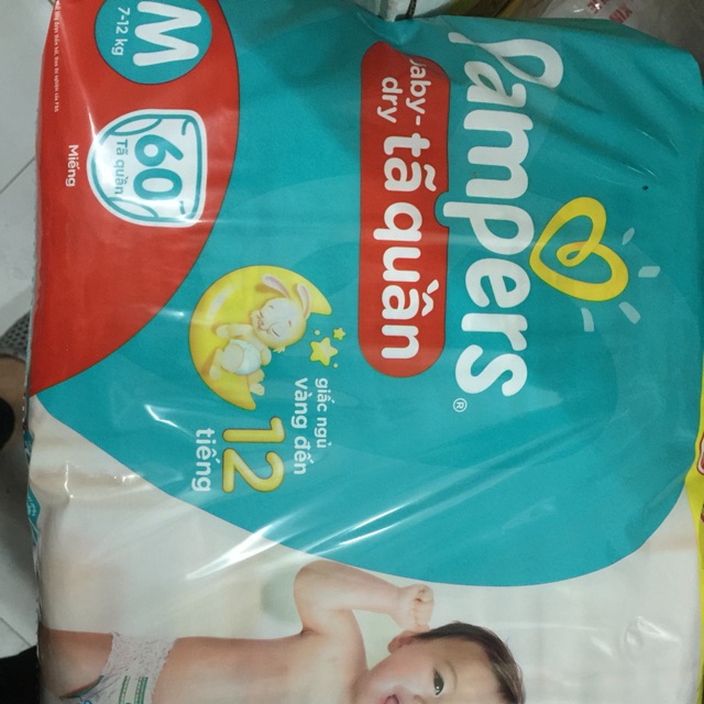 Bỉm quần pamper M60 tặng 6 miếng