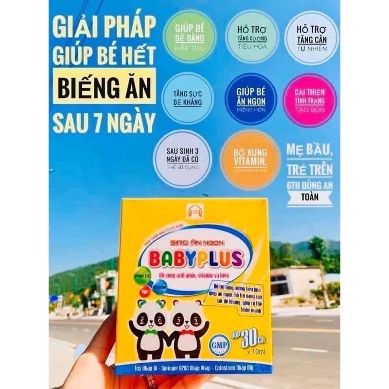 [Hết biếng ăn] Siro ăn ngon Baby plus hộp 30 gói - bé ăn ngon, tăng cân tốt + tặng ly