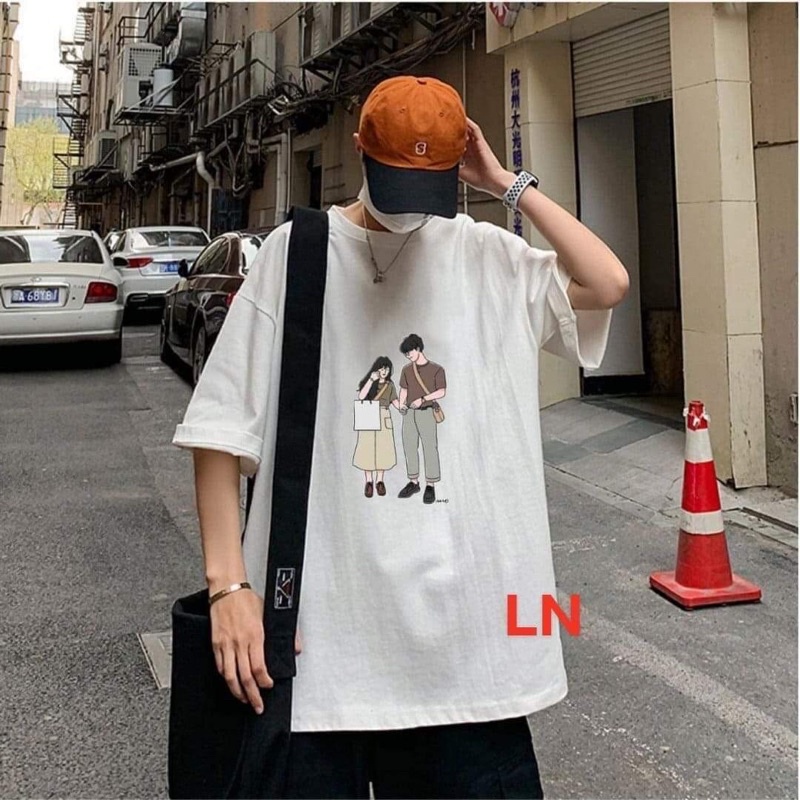 Áo thun Đôi bạn Tình nhânChất cotton suForm thụng tay lỡkiểu dáng Unisexphong cách cặp nhóm Nam và Nữ giá rẻ nhất