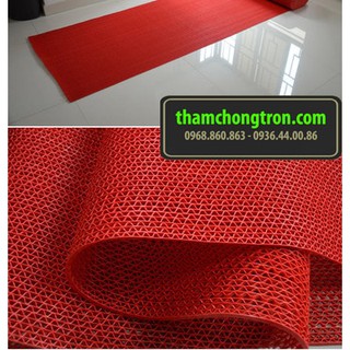 Thảm nhựa lưới chống trơn màu đỏ khổ rộng 0.9m