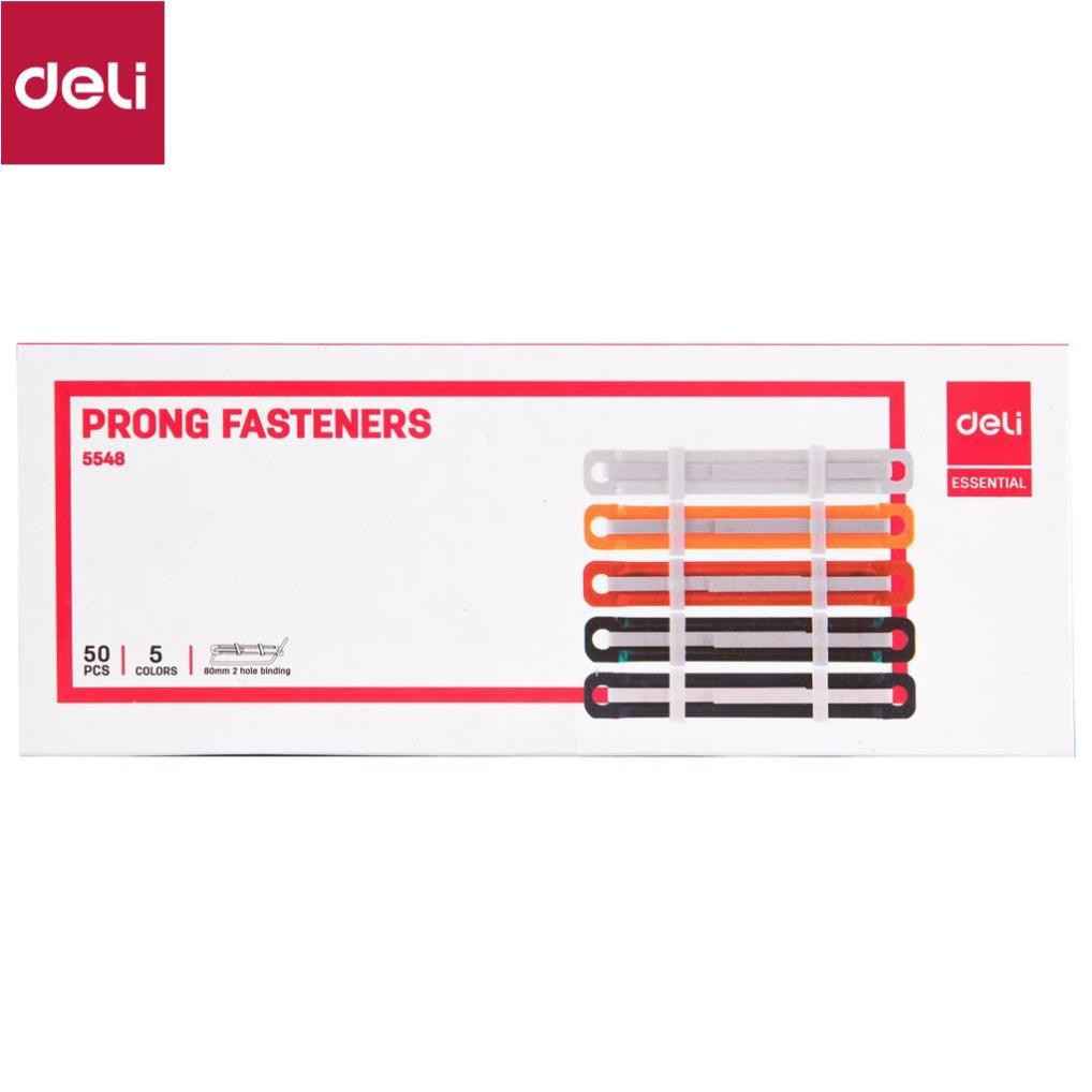Nẹp tài liệu Chân dài 50mm Deli - 50 cái/hộp - E5548 [Deli]