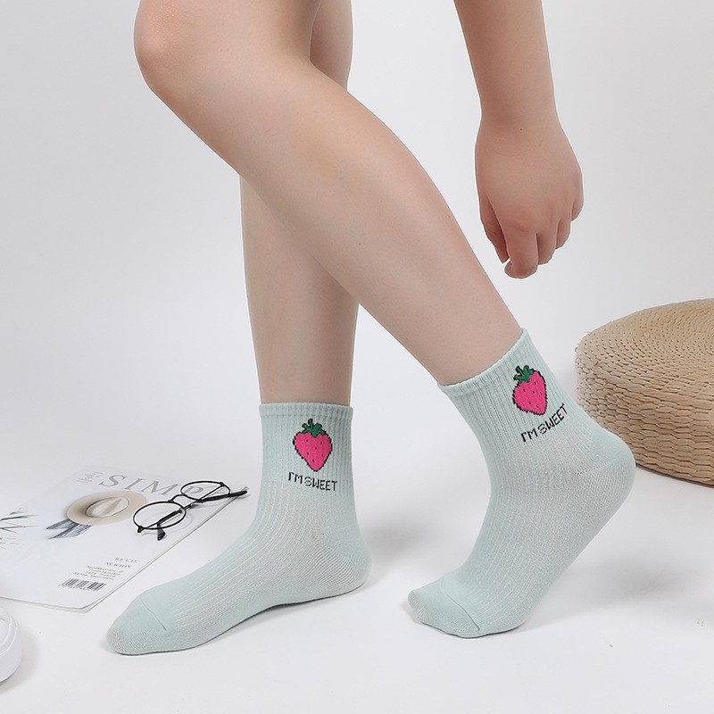 Vớ Thể Thao Mỏng In Hình Trái Cây Phong Cách Hàn Quốc Thời Trang Xuân Hè Cho Nữ | BigBuy360 - bigbuy360.vn