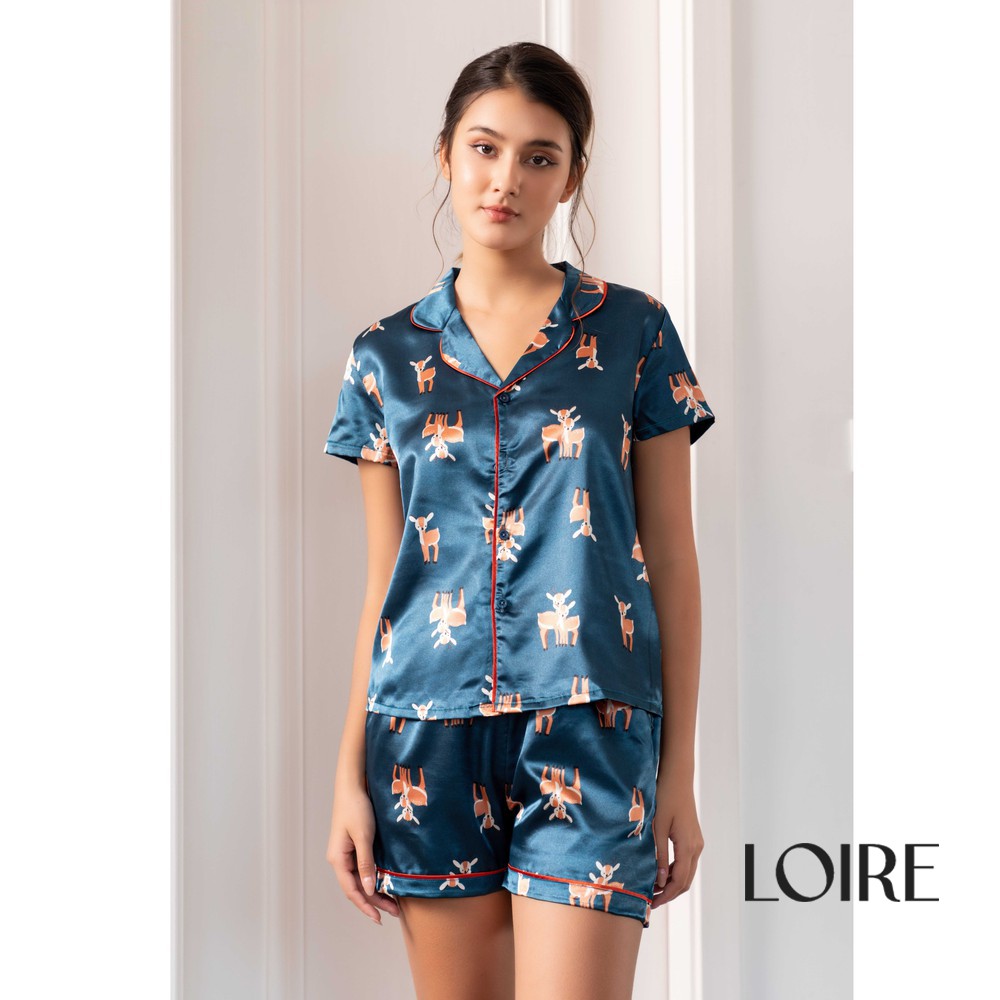 [Mã WABRLR2204 giảm 30K đơn 0Đ] Bộ Đồ Ngủ PIJAMA LOIRECHIC LPC01 ( Áo cộc và Quần cộc)