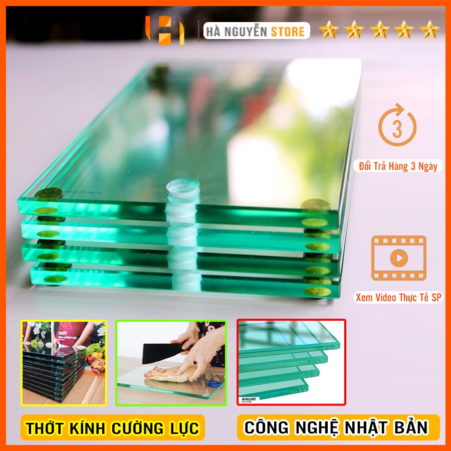 Thớt Kính Cường Lực Công Nghệ Nhật Bản Cao Cấp 10MM - Bảo Hành 12 Tháng