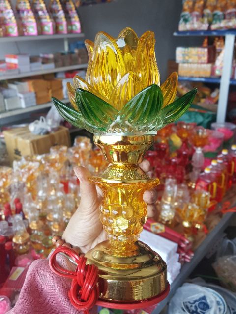 Đèn Sen Thủy Tinh Cắm Điện