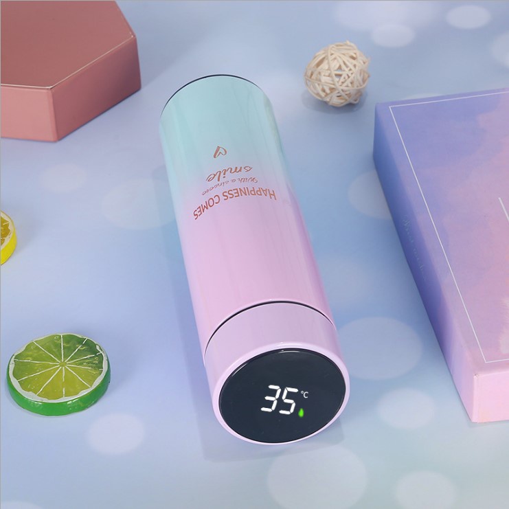 Bình Giữ Nhiệt Inox Cao Cấp 500ml Đa Sắc Tích Hợp Màn Hình Led Đồng Hồ Hiển Thị Nhiệt Độ Nước Giữ Nóng Lạnh Đa Năng