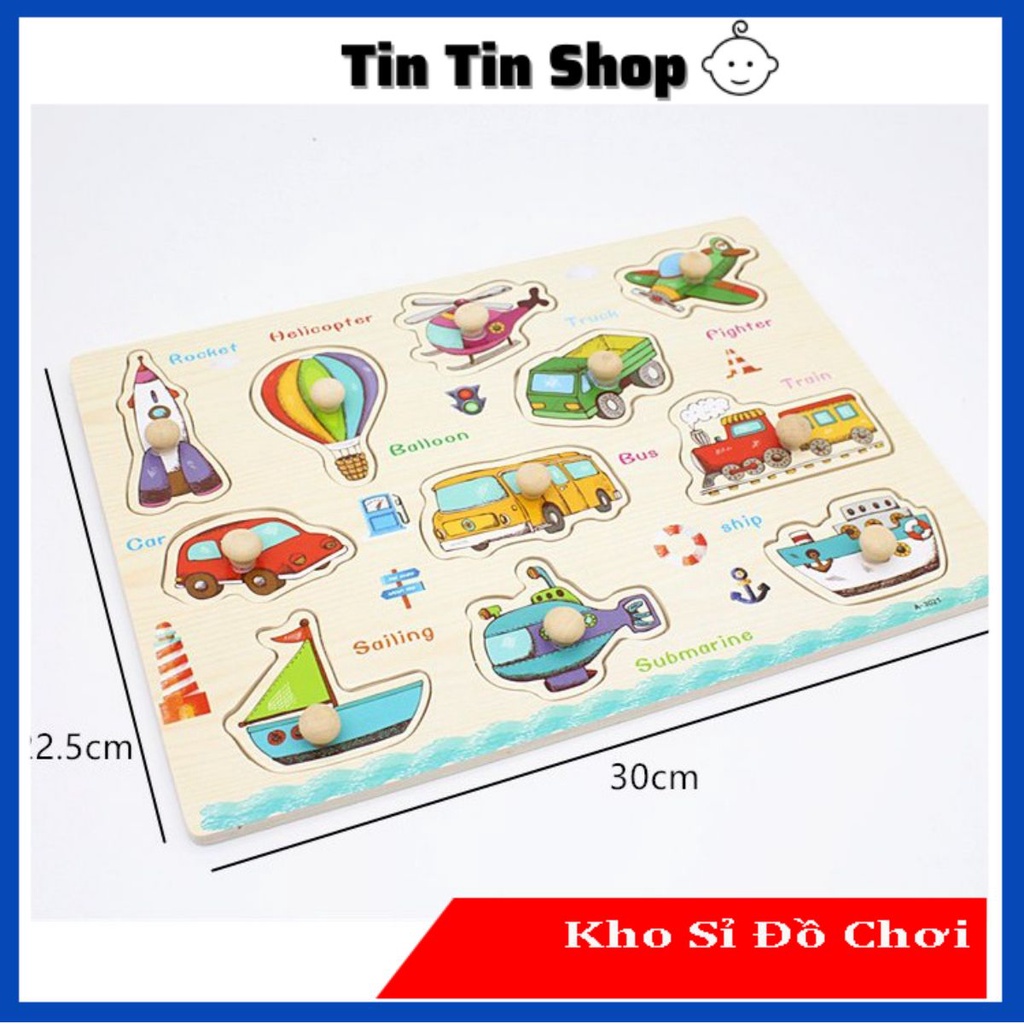 Bảng núm gỗ xếp hình gồm nhiều chủ đề Cho bé nhận biết thế giới xung quanh hàng đẹp
