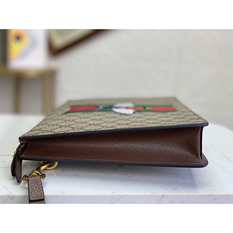 Clutch cầm tay nam Gucci GC Supreme da thật cao cấp thêu hình ong