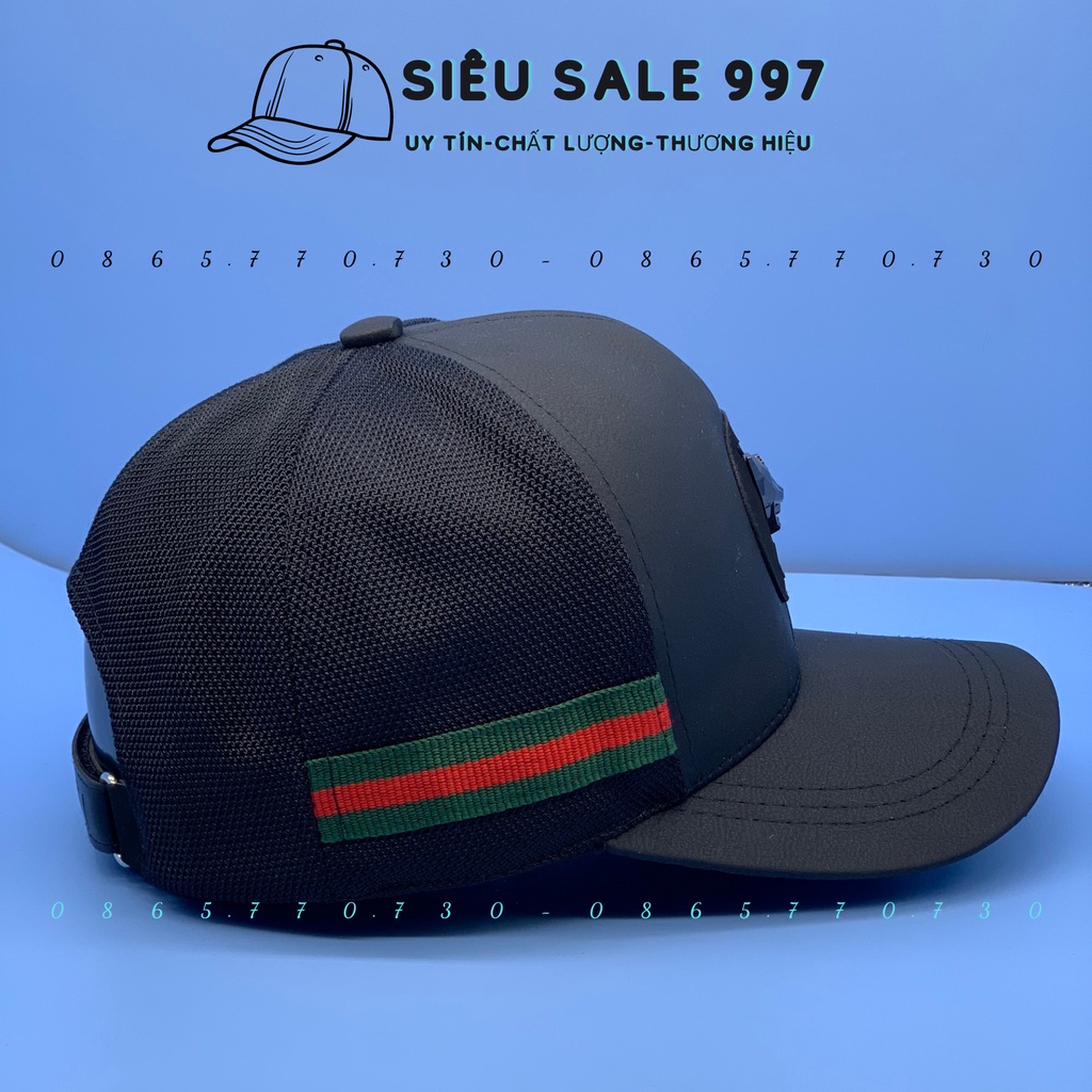 NÓN KẾT GCC CAO CẤP DA PHỐI LƯỚI ĐẦU KIM LOẠI FULL ĐEN SIÊU NGẦU PHONG CÁCH