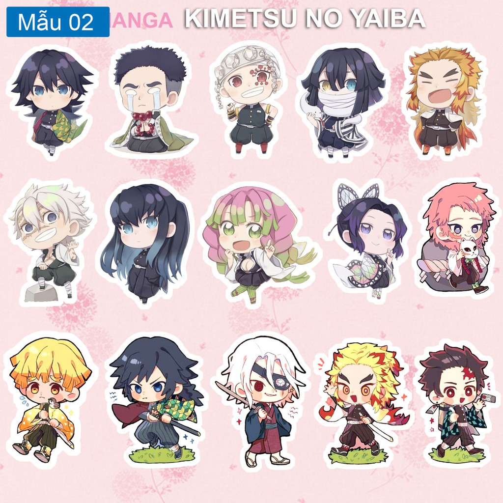 Sticker/ hình dán anime Kimetsu no yaiba/ Diệt quỷ cứu nhân