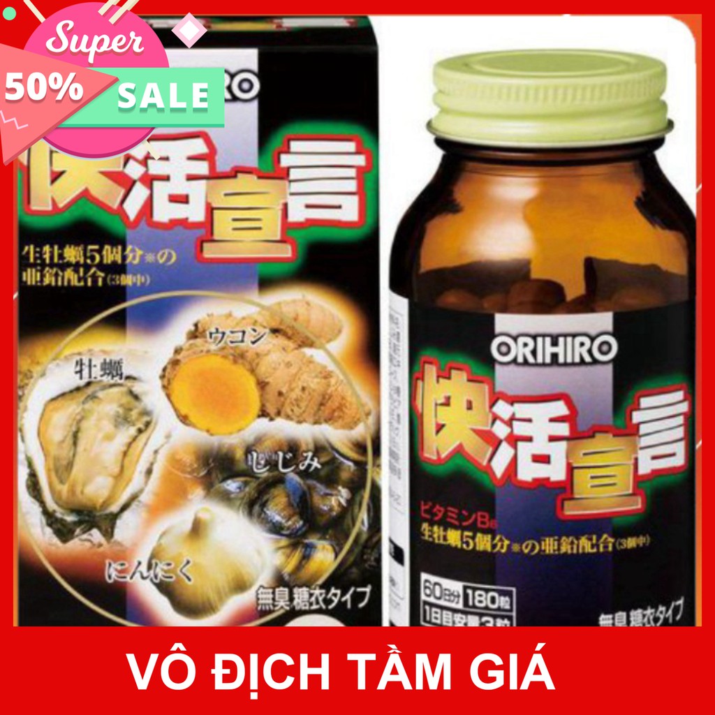 GIÁ VÔ DỊCH Viên Uống Tinh Chất Hàu Tươi, Tỏi, Nghệ Orihiro Của Nhật Bản 180 Viên GIÁ VÔ DỊCH