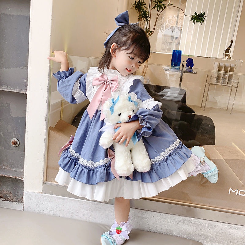 Giao hàng nhanh đầm công chúa lolita thời trang thu đông mới cho bé gái