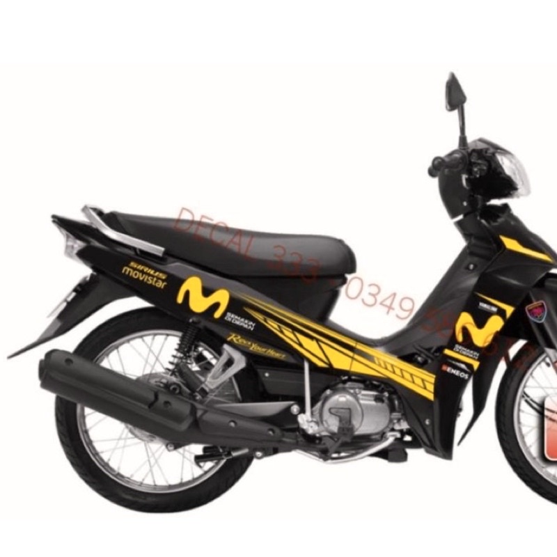 Tem Rời SIRIUS MOVISTAR VÀNG ĐEN - DÁN XE ĐEN 892007 (Tem Chế 3 Lớp Chống Phai Màu)