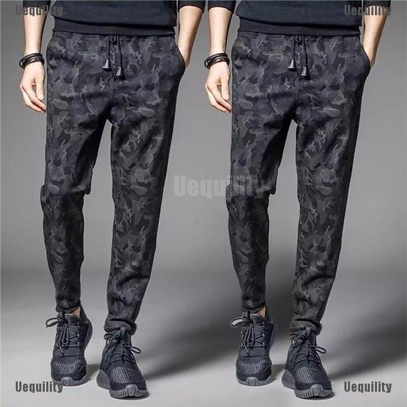 [Uequility] Camouflage Pants Men Joggers Cargo Camo Full Length Sport Sweatpants Trousers