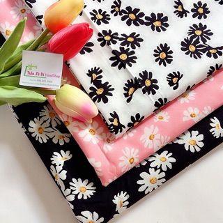 V51🌸 VẢI TWILL HOẠ TIẾT HOA CÚC MAY ĐỒ CHO DOLL, OBITSU, DIY, HANDMADE, QUILTING, DECOR, SCRUNCHIES....