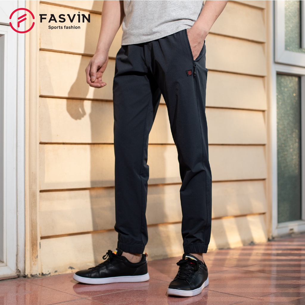 Quần jogger thể thao nam Fasvin DC20424.1.SG gấu bo vải gió mờ 01 lớp gấu bo cao cấp.