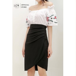 Chân váy bút chì công sở cạp cách điệu xếp li H&P TT-HOT - MSF703