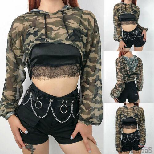 Áo thun croptop dài tay họa tiết rằn ri thời trang cho nữ